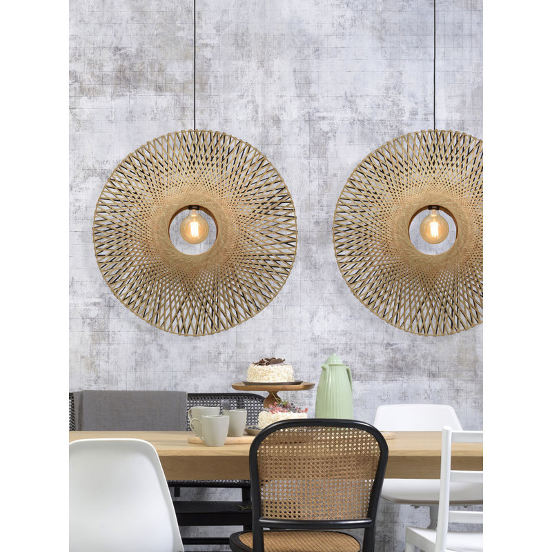 Good&Mojo-collectie Hanging lamp Kalimantan vertical dia.87x20cm bl./nat. L