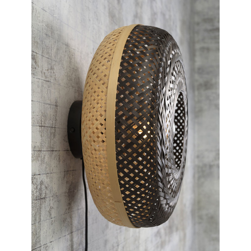 Good&Mojo-collectie Wall lamp Palawan 40x15cm nat./black, S