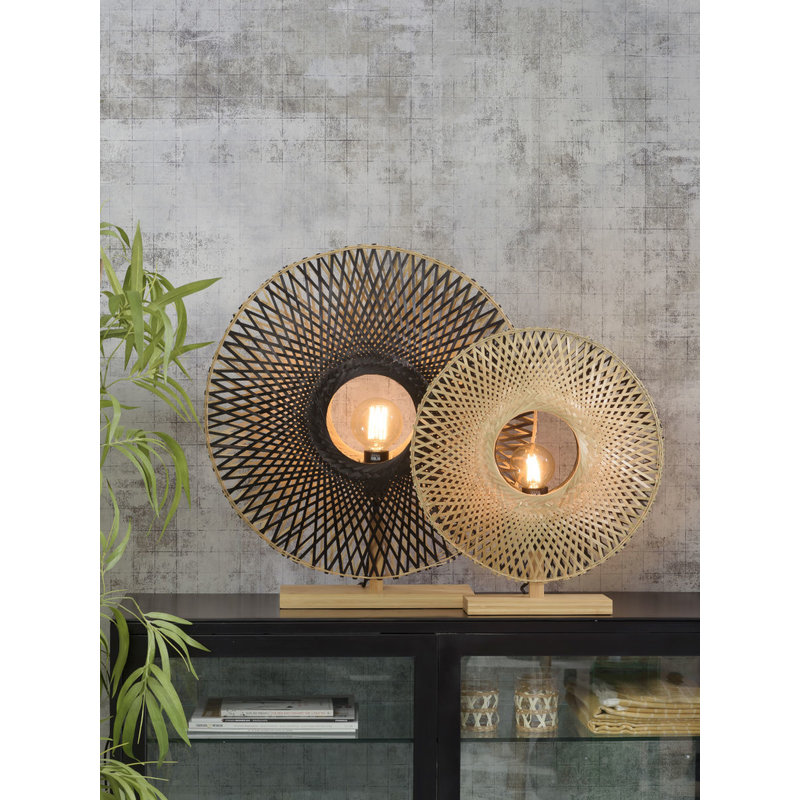 Good&Mojo-collectie Table lamp Kalimantan bamboo vertical dia.44cm bl./nat, S