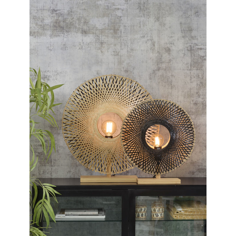 Good&Mojo-collectie Table lamp Kalimantan bamboo vertical dia.44cm bl./nat, S