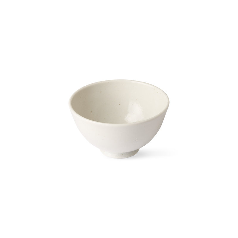 HKliving-collectie Kyoto ceramics: japanese rice bowl white speckled