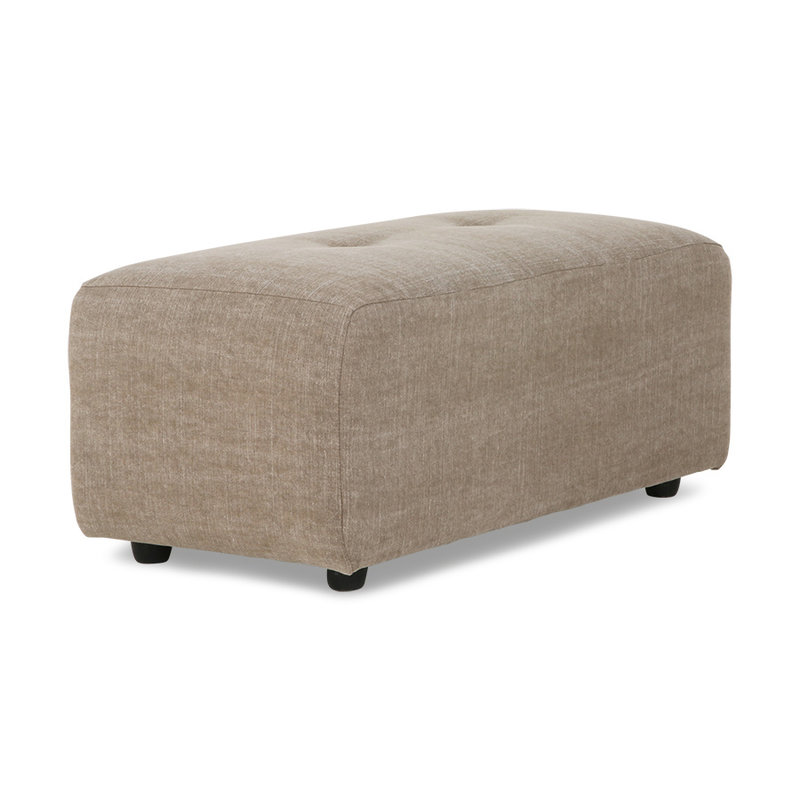 HKliving-collectie Vint bank hocker small linen blend taupe