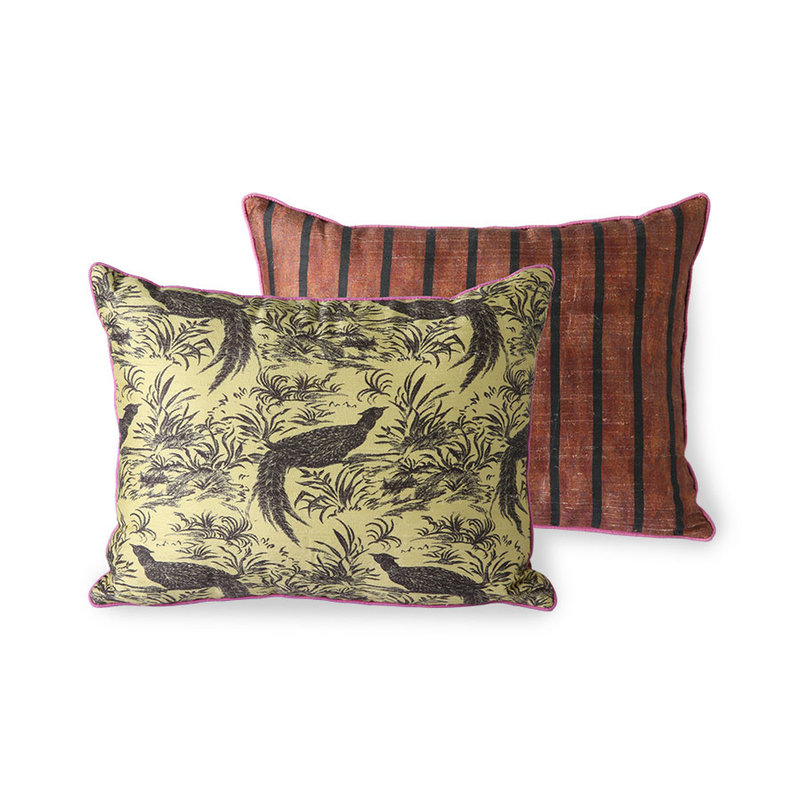 HKliving-collectie DORIS for HKLIVING: printed silk cushion jungle (30x40)