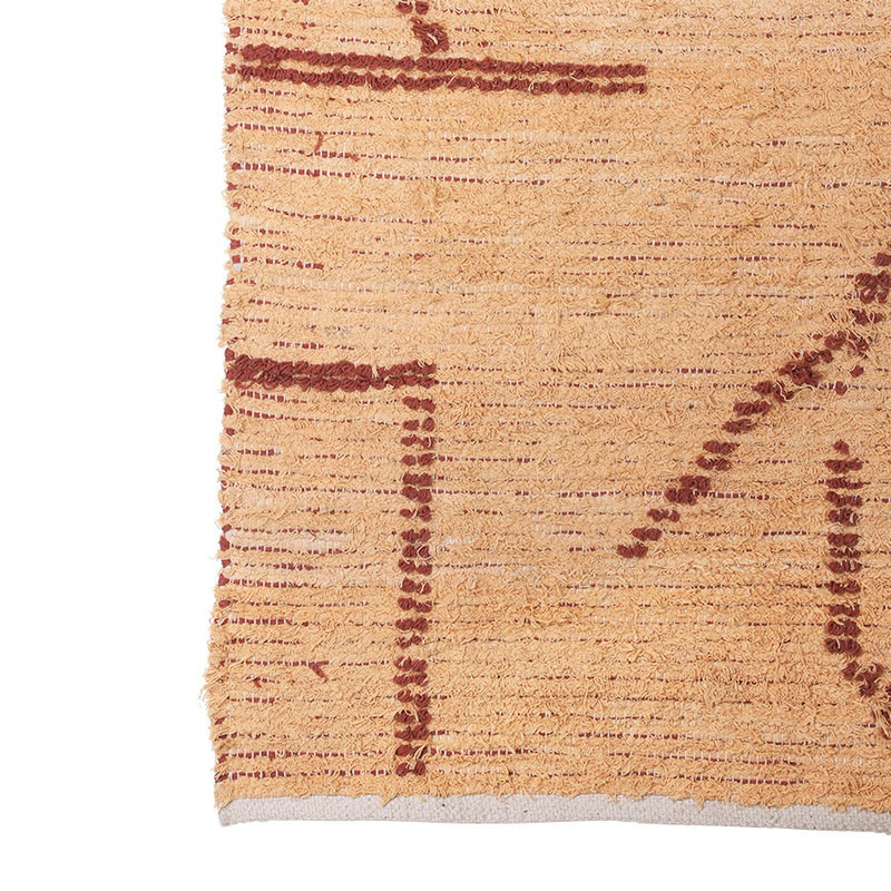 HKliving-collectie hand woven cotton runner peach/mocha (70x200)