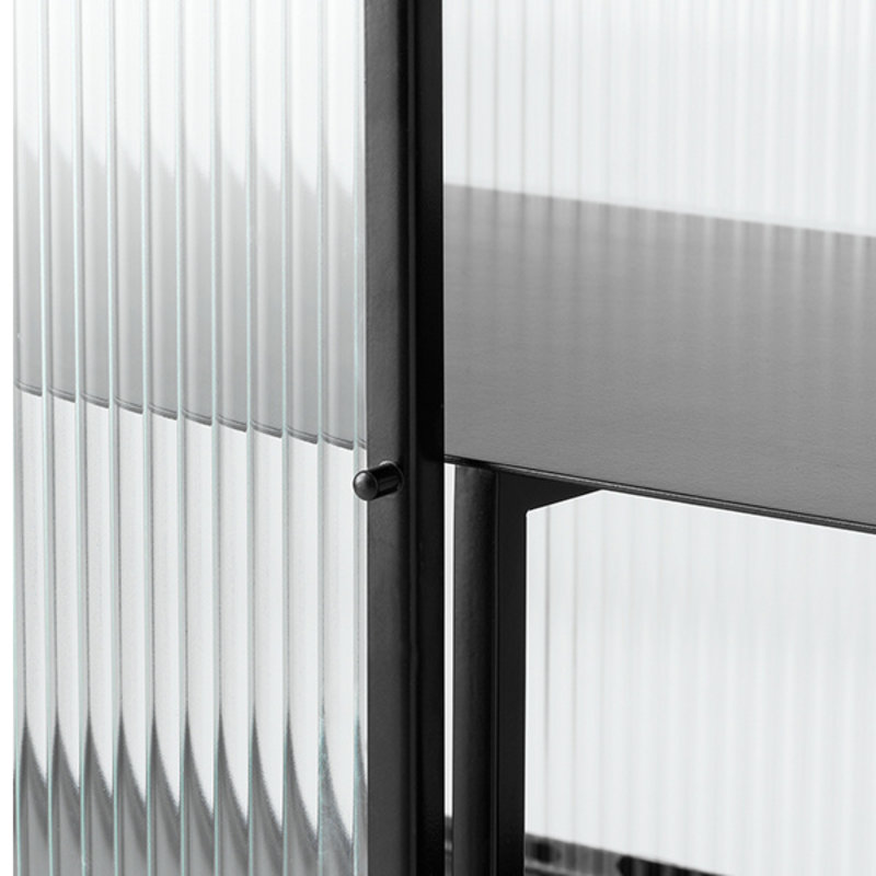 ferm LIVING-collectie Haze Vitrine - Reeded glass Black