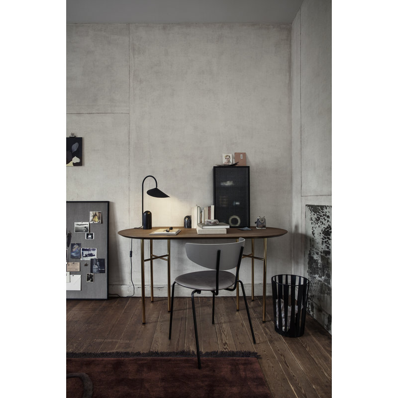 ferm LIVING-collectie Wandkast Haze zwart gestreept glas