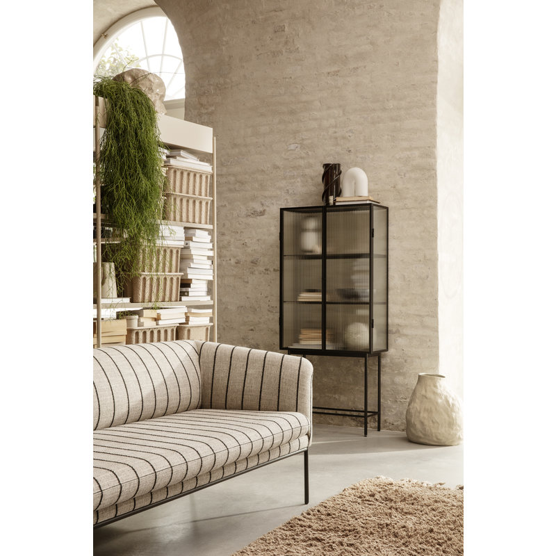 ferm LIVING-collectie Haze Vitrine - Reeded glass Black