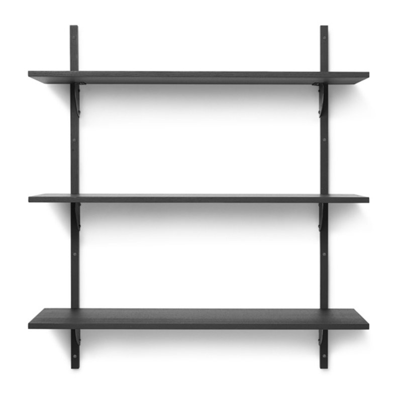 ferm LIVING-collectie Sector Shelf T/W - Black Ash-Black Brass