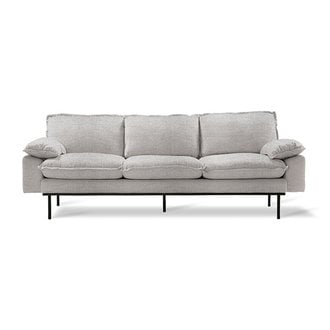 HKliving Retro sofa 3-zits bank sneak lichtgrijs