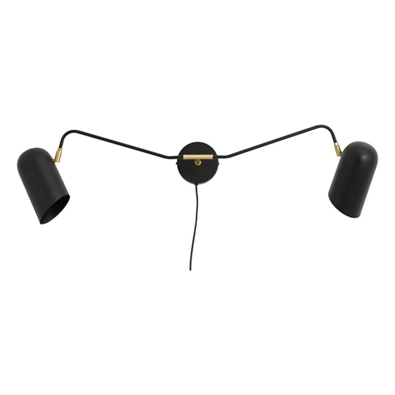 Nordal-collectie ERIS wall lamp, 2 arms, black