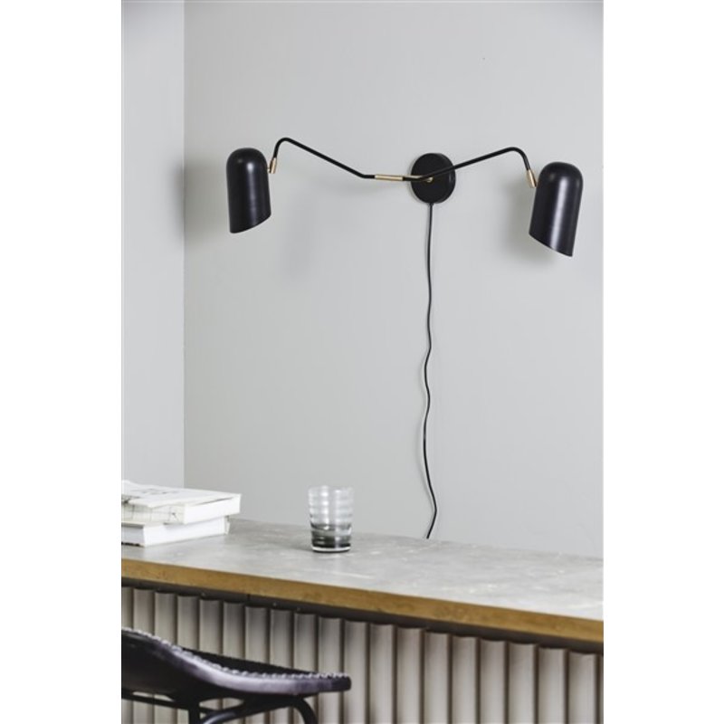 Nordal-collectie ERIS wall lamp, 2 arms, black