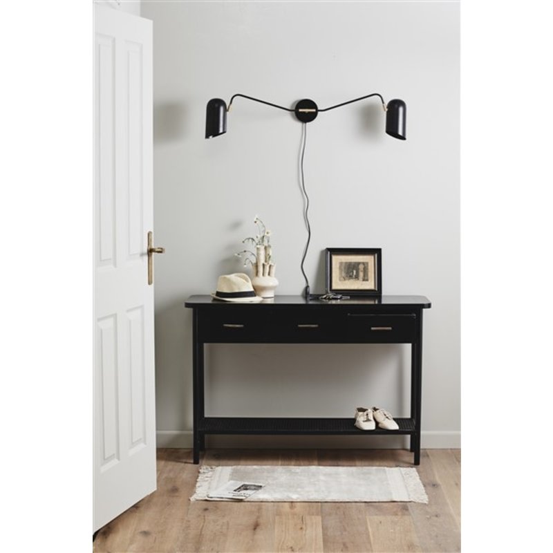 Nordal-collectie ERIS wall lamp, 2 arms, black