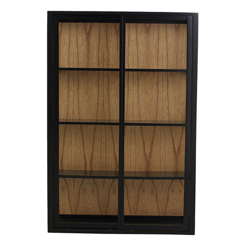 Nordal-collectie BEI wall cabinet, sliding doors, black