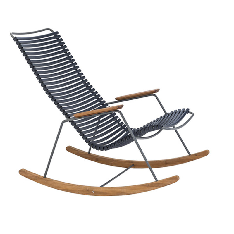 Houe-collectie CLICK Rocking Chair with Dark Blue lamellas