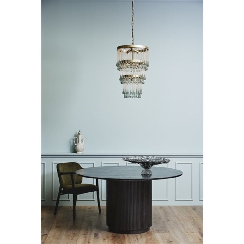 Nordal-collectie ERIE round dining table black marble top