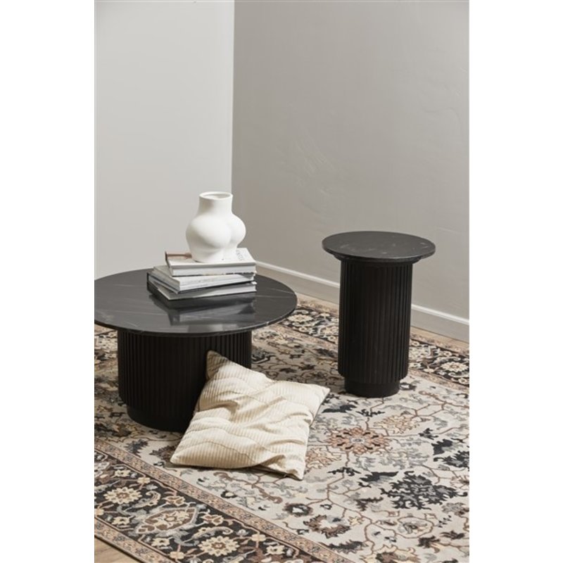 Nordal-collectie ERIE round side table, black marble top