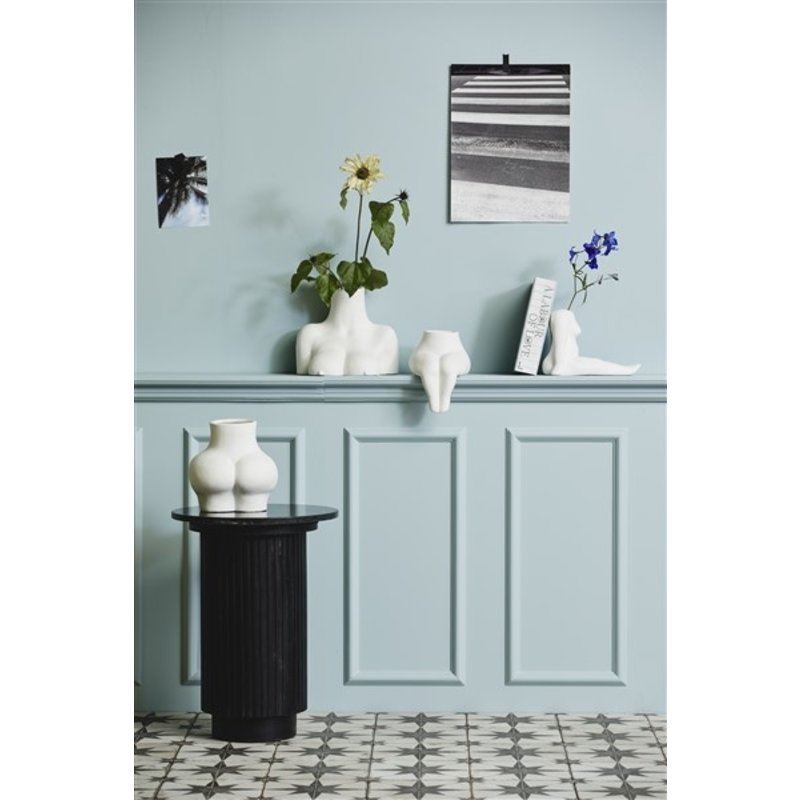 Nordal-collectie ERIE round side table, black marble top