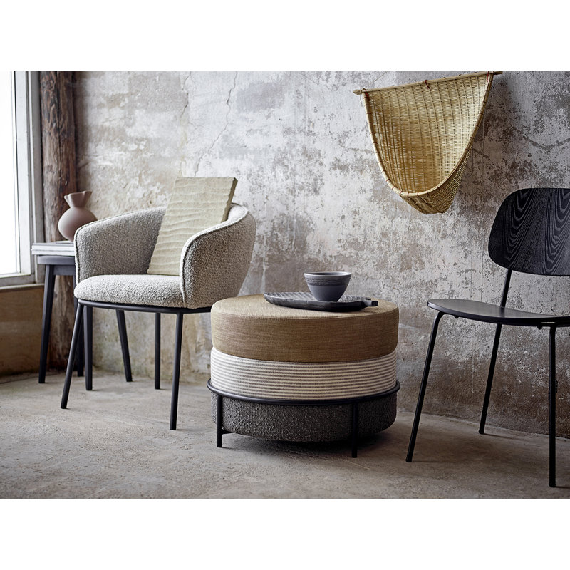 Bloomingville-collectie Cortone Dining Chair Grey Polyester