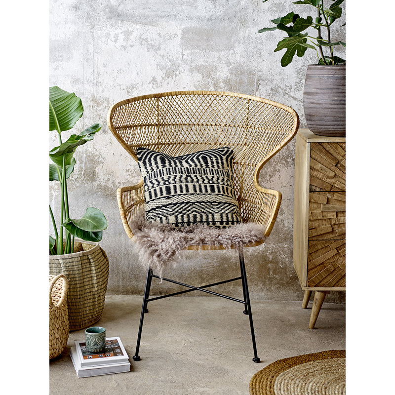 Bloomingville-collectie Lounge stoel Oudon naturel rattan