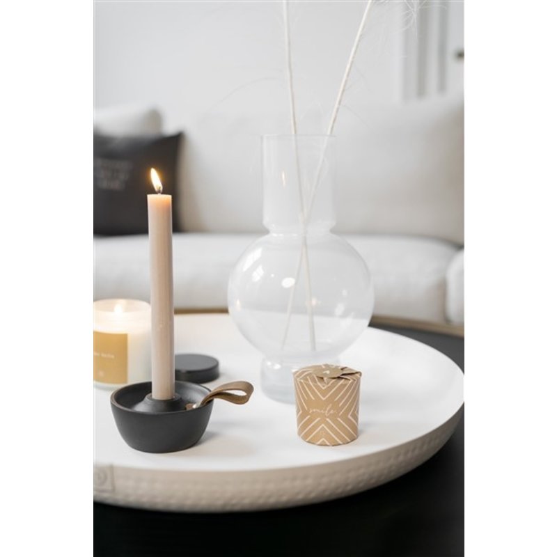 Zusss-collectie Glass ball vase 17x30cm white