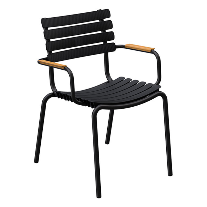 Houe-collectie ReCLIPS Dining Chair with black lamellas and bamboo armrests