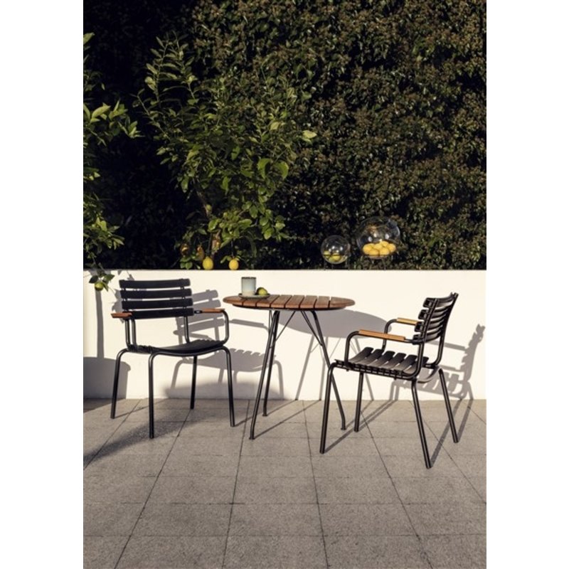 Houe-collectie ReCLIPS tuinstoel met bamboe armleuning zwart