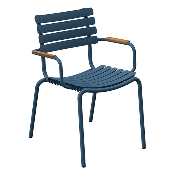 Houe-collectie ReCLIPS tuinstoel met bamboe armleuning hemelsblauw