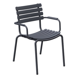 Houe ReCLIPS Dining Chair with grey lamellas and armrests