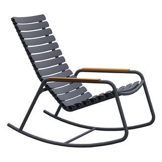 Houe ReCLIPS Rocking Chair with grey lamellas and bamboo armrests