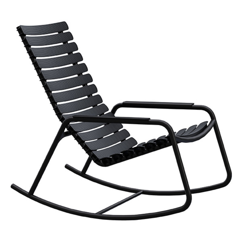 Houe-collectie ReCLIPS Rocking Chair with black lamellas and armrests