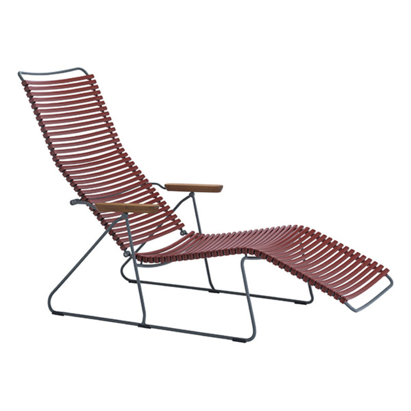 Houe-collectie CLICK Sunlounger with Paprika lamellas