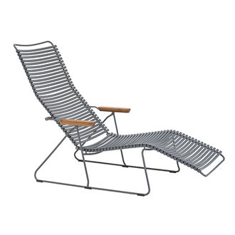 Houe CLICK Sunlounger with Dark Grey lamellas