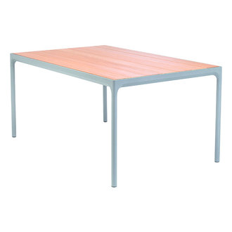 Houe FOUR tuintafel 160x90 cm donkergrijs met bamboe blad