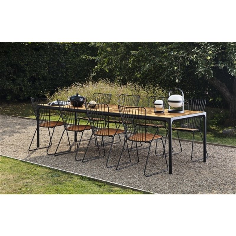 Houe-collectie FOUR tuintafel 270x90 cm donkergrijs met bamboe blad