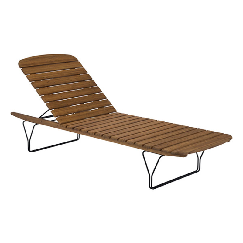 Houe-collectie MOLO bamboe daybed met zwart metalen frame