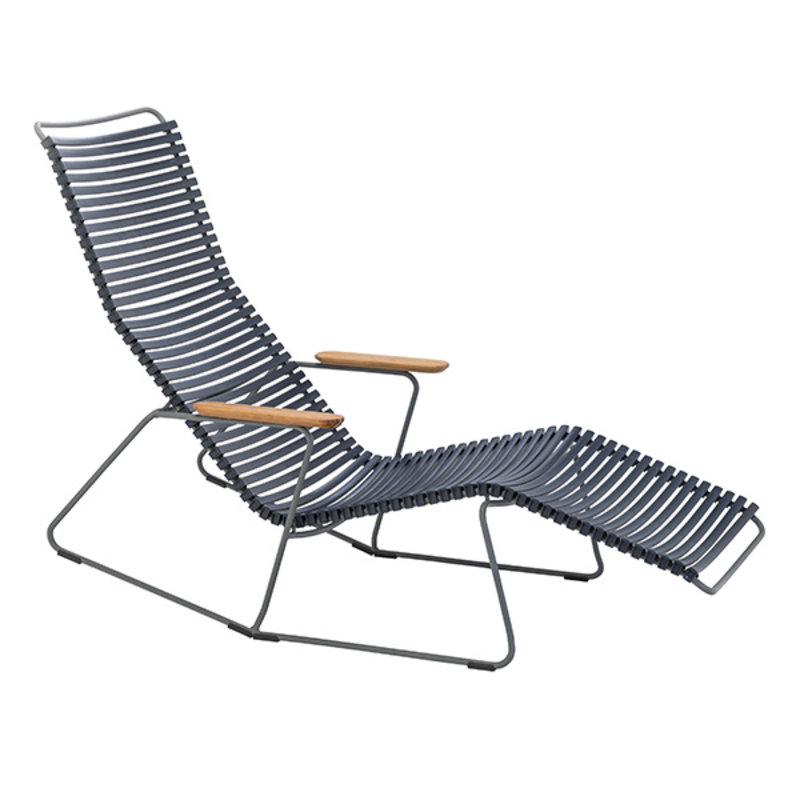 Houe-collectie CLICK Sunrocker with armrests in bamboo Dark blue
