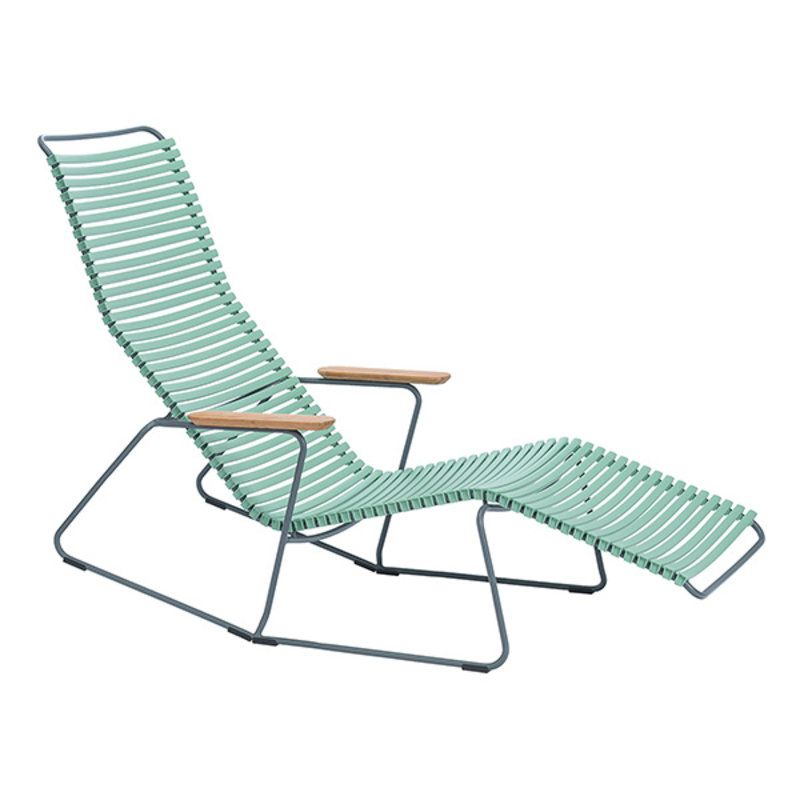 Houe-collectie CLICK sunrocker schommelstoel met bamboe armleuning Dusty green