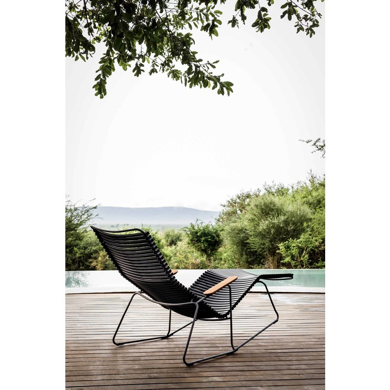 Houe-collectie CLICK Sunrocker with armrests in bamboo Dusty green