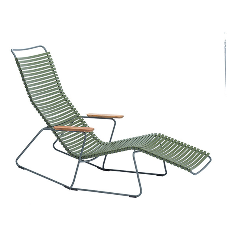 Houe-collectie CLICK Sunrocker with armrests in bamboo Olive green