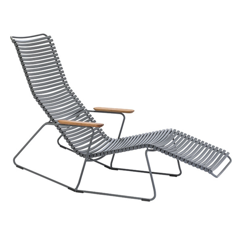 Houe-collectie CLICK Sunrocker with armrests in bamboo Dark grey