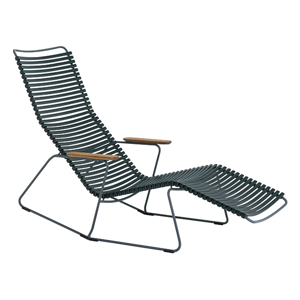 Houe-collectie CLICK sunrocker schommelstoel met bamboe armleuning donkergroen