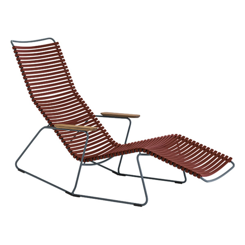 Houe-collectie CLICK Sunrocker with armrests in bamboo Paprika