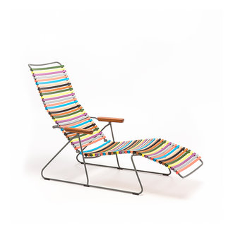 Houe CLICK sunlounger ligstoel met bamboe armleuning multi color 1