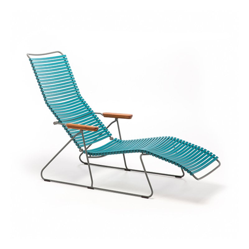 Houe-collectie CLICK Sunlounger with Petrol lamellas