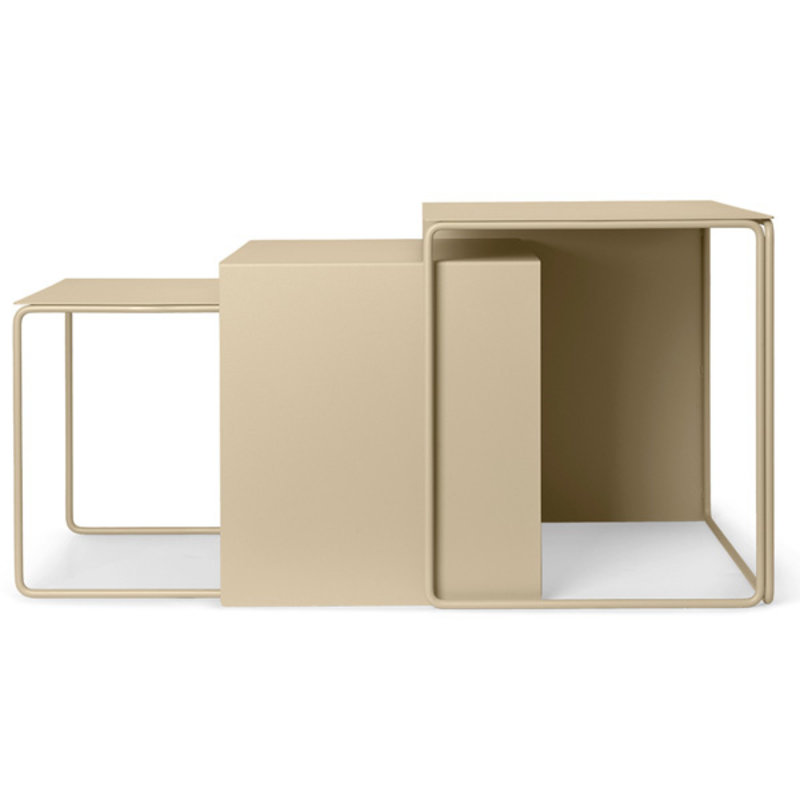 ferm LIVING-collectie Cluster Tables - Set of 3 - Cashmere