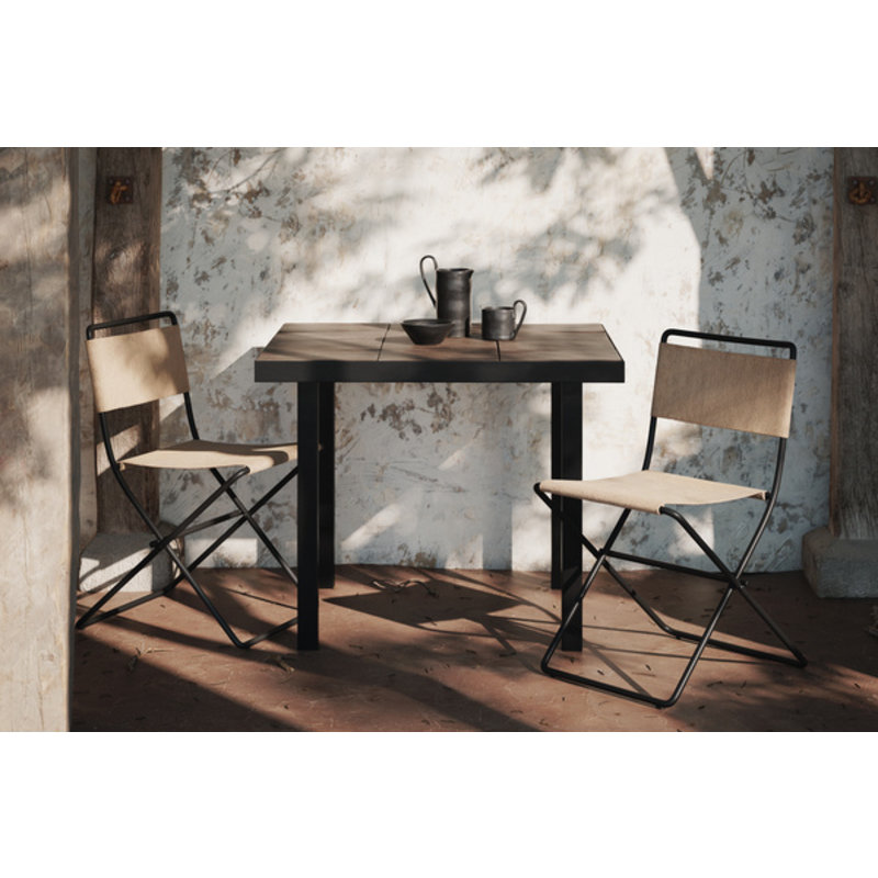 ferm LIVING-collectie Flod Tiles Café Table-Moka/Black