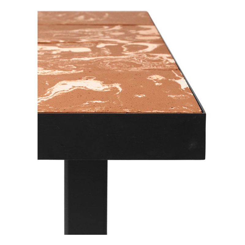 ferm LIVING-collectie Flod Tiles Café Table-Teracotta/Black