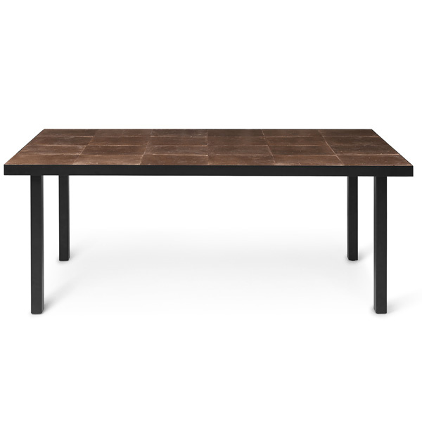 ferm LIVING-collectie Eettafel Flod Tiles Moka/Black
