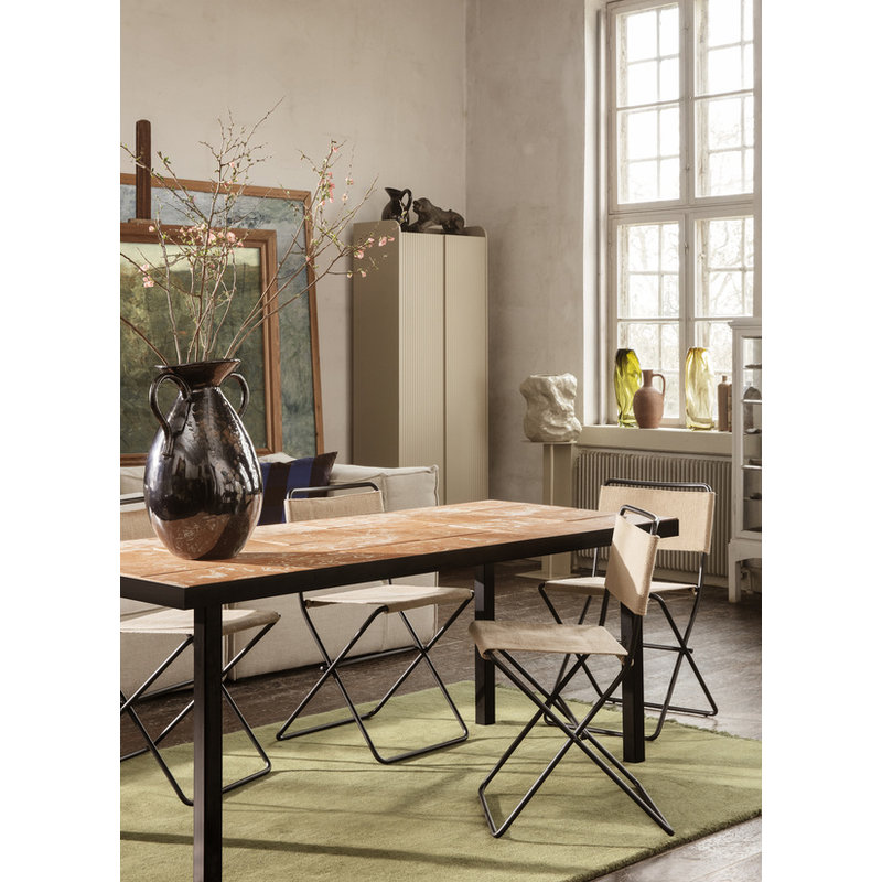 ferm LIVING-collectie Flod Tiles Dining Table-Teracotta/Black