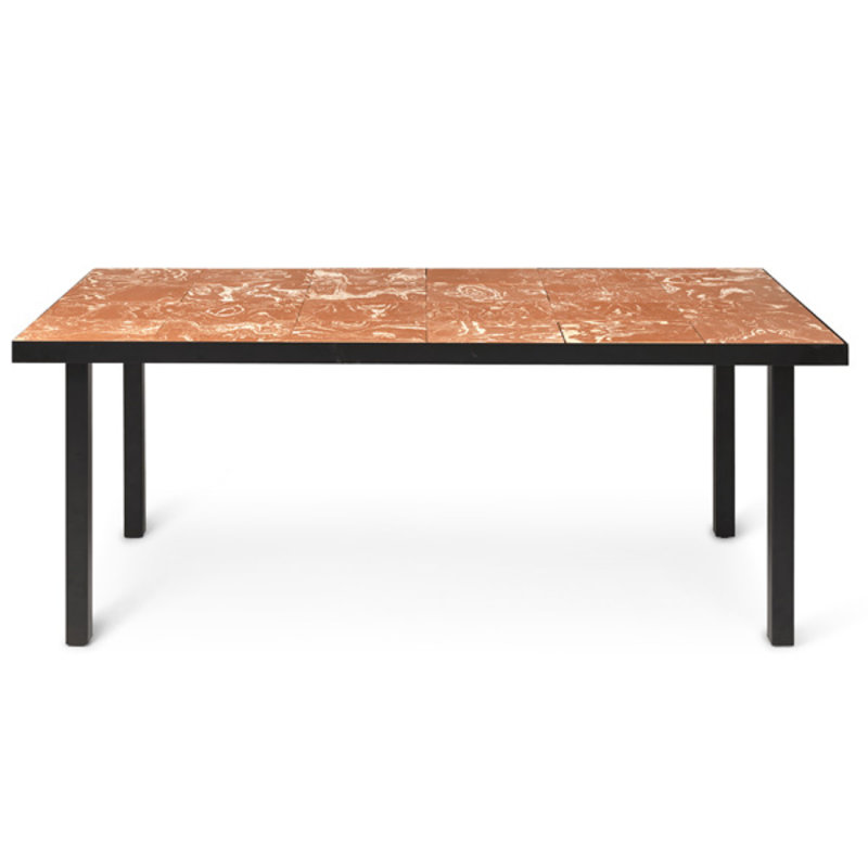 ferm LIVING-collectie Flod Tiles Dining Table-Teracotta/Black